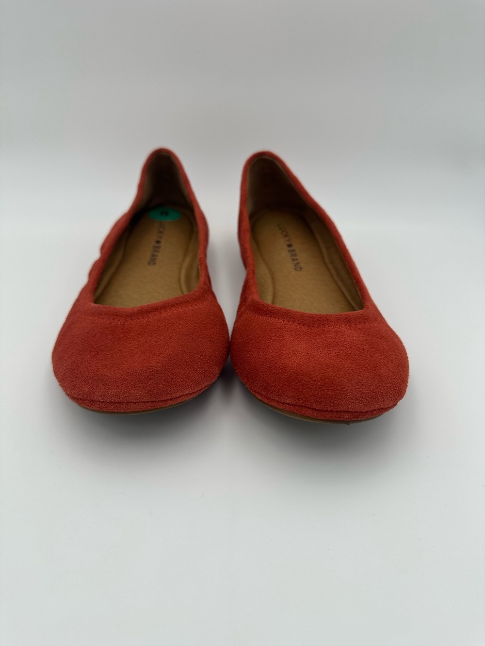 Lucky Brand ERIN Rust Suede Leather Ballet Flats Size 8 - Picture 2 of 6
